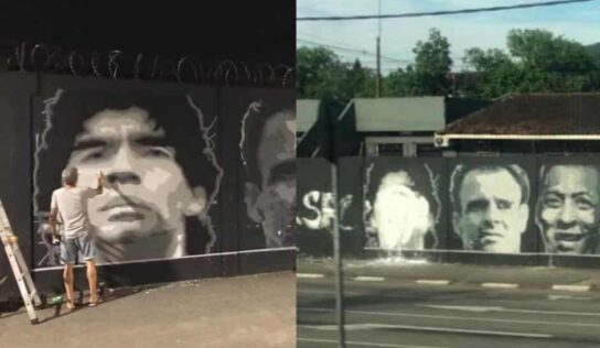 Vandalizan mural de Maradona en club de Brasil